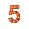 12" Number Marquee Lights - 12” Number 5 (Five) Sign Vintage Marquee Lights