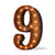 24" Number 9 (Nine) Sign Vintage Marquee Lights