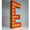 36" Marquee Letter Lights - 36” Letter E Lighted Vintage Marquee Letters (Rustic)