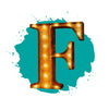 24” Letter F Lighted Vintage Marquee Letters (Rustic)