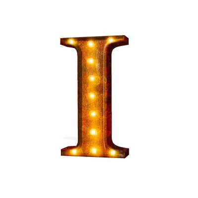 24” Letter I Lighted Vintage Marquee Letters (Rustic)