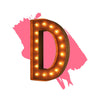 18" Letter D Lighted Vintage Marquee Letters (Modern Font/Rustic)