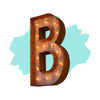 Marquee Letter Lights - 12” Letter B Lighted Vintage Marquee Letters (Modern Font/Rustic)