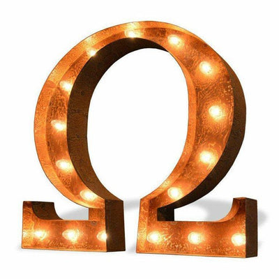 Marquee Letter Lights - 24" Greek Letters Vintage Lighted Marquee Letters (Rustic)