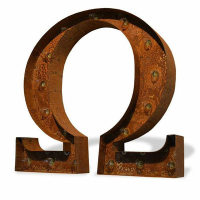 Marquee Letter Lights - 24" Greek Letters Vintage Lighted Marquee Letters (Rustic)