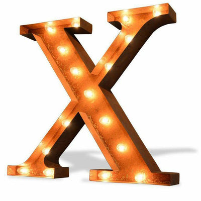 Marquee Letter Lights - 24" Greek Letters Vintage Lighted Marquee Letters (Rustic)