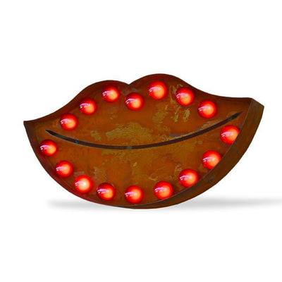 Marquee Symbol Lights - Kissing Lips Vintage Marquee Lights Sign (Rustic)