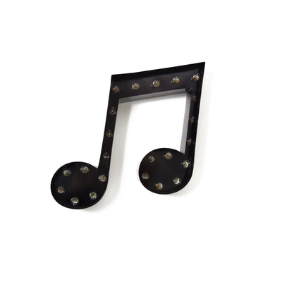 Marquee Symbol Lights - Music Note Vintage Marquee Lights Sign (Black Finish)