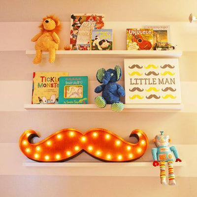 Marquee Symbol Lights - Mustache Vintage Marquee Lights Sign (Rustic)