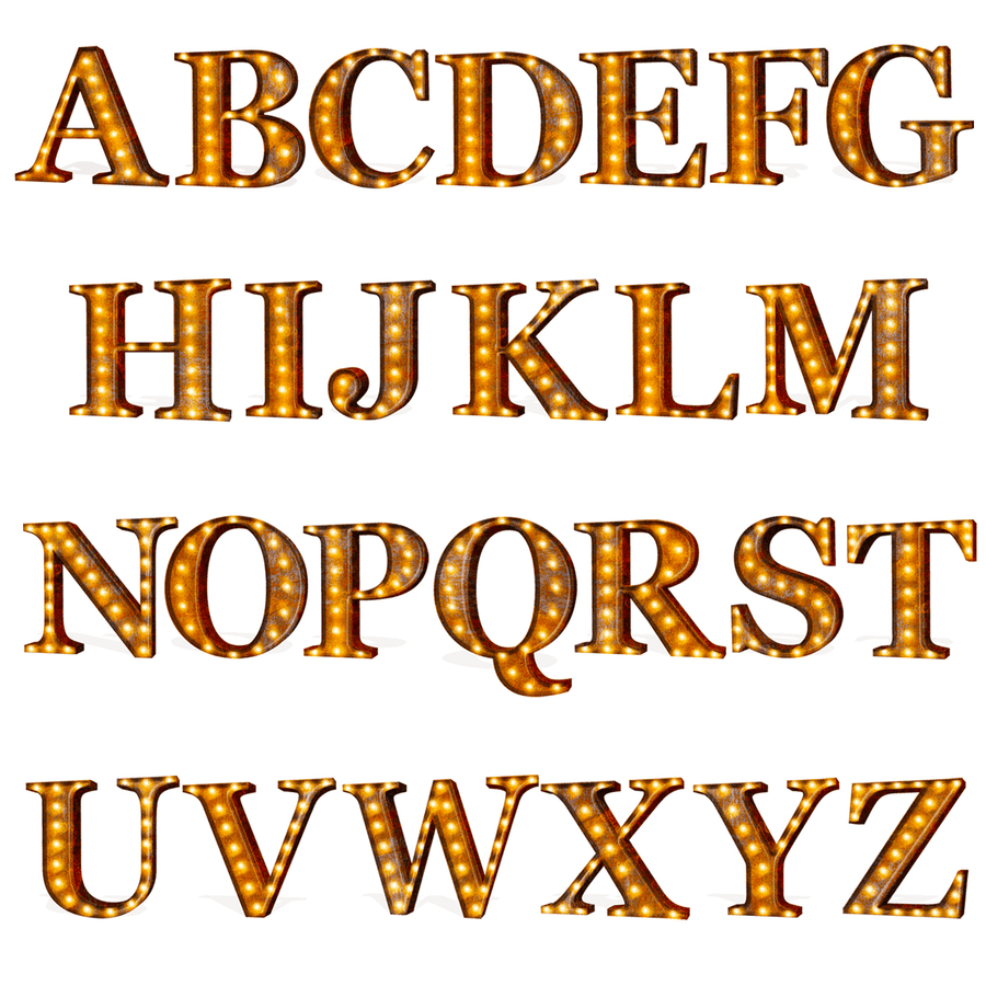 24" Vintage Rust Letter Lights