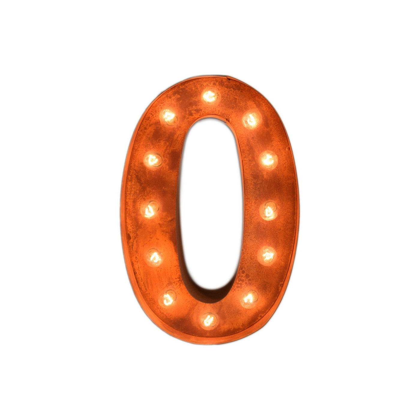 12” Number 0 (Zero) Sign Vintage Marquee Lights