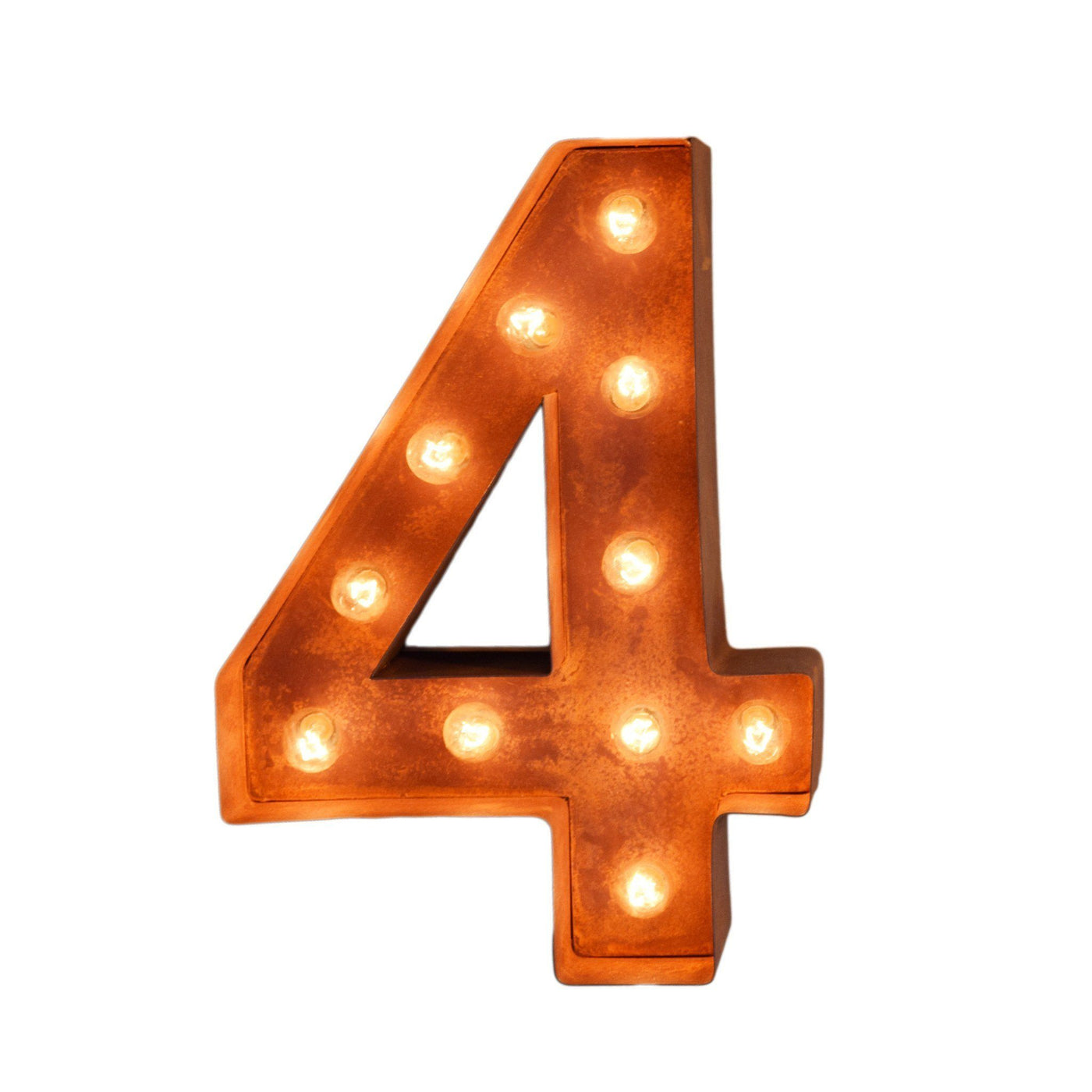 12” Number 4 (Four) Sign Vintage Marquee Lights