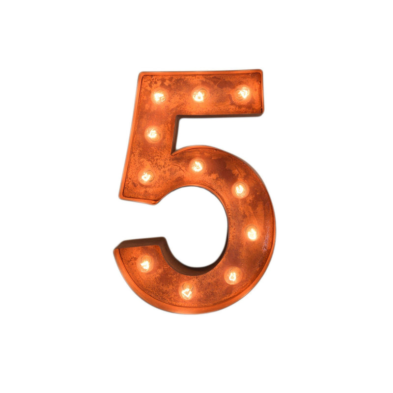12” Number 5 (Five) Sign Vintage Marquee Lights - Buy Marquee Lights ...