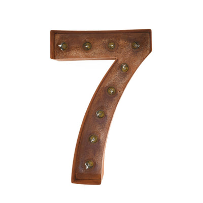 12" Number Marquee Lights - 12” Number 7 (Seven) Sign Vintage Marquee Lights