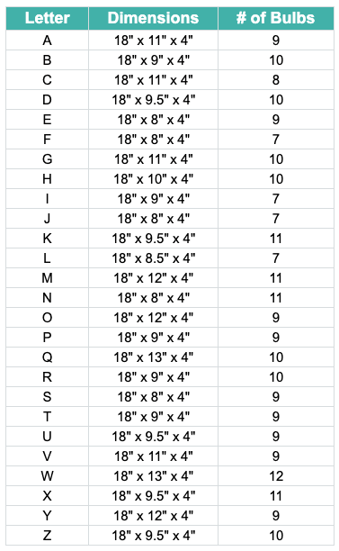 18" Modern Rust Letter Lights