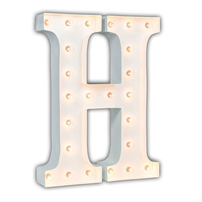 24" Marquee Letter Lights - 24” Letter H Lighted Marquee Letters (White Gloss)