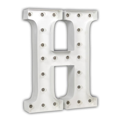 24" Marquee Letter Lights - 24” Letter H Lighted Marquee Letters (White Gloss)