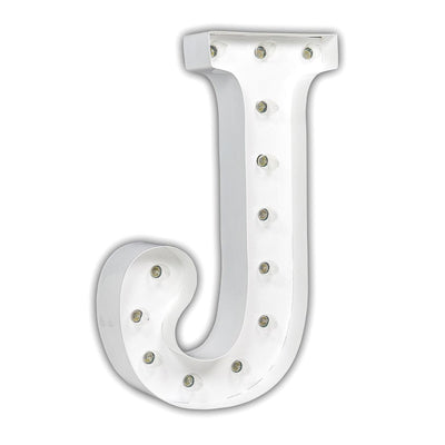 24" Marquee Letter Lights - 24” Letter J Lighted Marquee Letters (White Gloss)