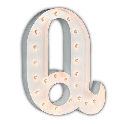 24” Letter Q Lighted Marquee Letters (White Gloss)