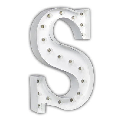 24" Marquee Letter Lights - 24” Letter S Lighted Marquee Letters (White Gloss)