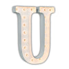 24" Marquee Letter Lights - 24” Letter U Lighted Marquee Letters (White Gloss)