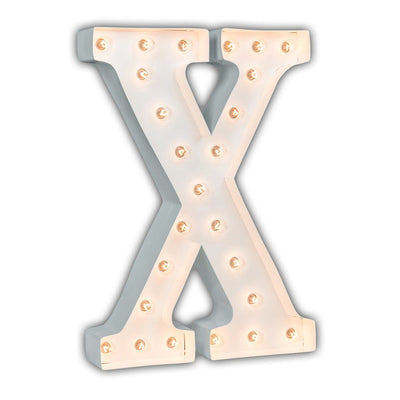 24" Marquee Letter Lights - 24” Letter X Lighted Marquee Letters (White Gloss)