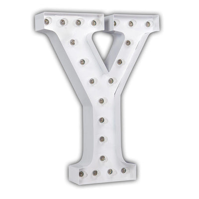 24" Marquee Letter Lights - 24” Letter Y Lighted Marquee Letters (White Gloss)