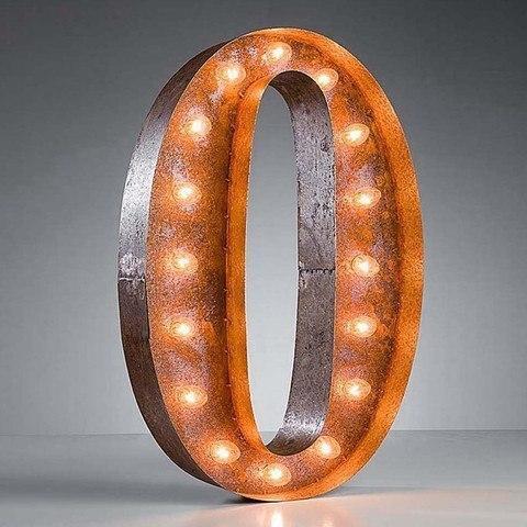 24” Number 0 (Zero) Sign Vintage Marquee Lights - Buy Marquee Lights ...
