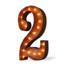 24" Number Marquee Lights - 24” Number 2 (Two) Sign Vintage Marquee Lights