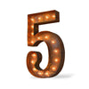 24" Number Marquee Lights - 24” Number 5 (Five) Sign Vintage Marquee Lights