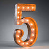 24" Number Marquee Lights - 24" Number 5 (Five) Sign Vintage Marquee Lights