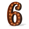 24" Number Marquee Lights - 24” Number 6 (Six) Sign Vintage Marquee Lights
