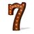 24" Number 7 (Seven) Sign Vintage Marquee Lights