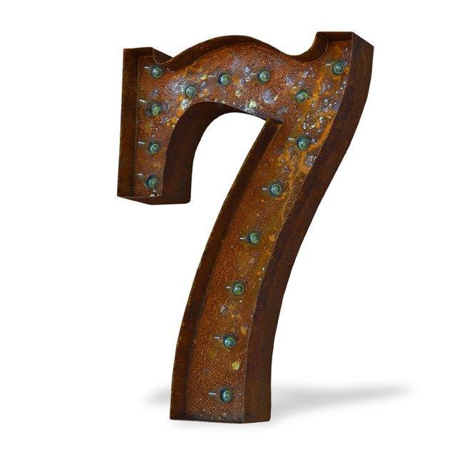 24" Number Marquee Lights - 24” Number 7 (Seven) Sign Vintage Marquee Lights