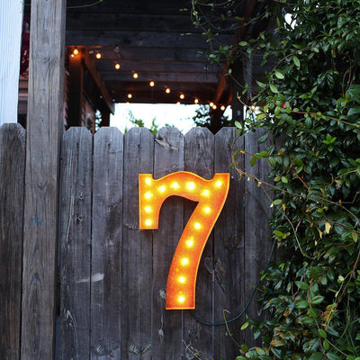 24" Number Marquee Lights - 24" Number 7 (Seven) Sign Vintage Marquee Lights