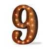 24" Number Marquee Lights - 24” Number 9 (Nine) Sign Vintage Marquee Lights