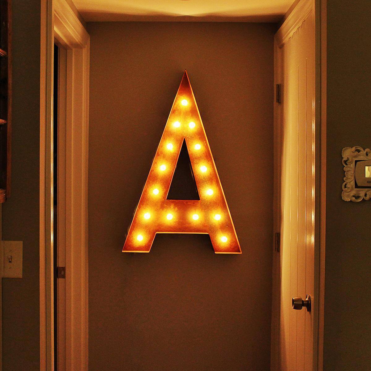 36” Letter A Lighted Vintage Marquee Letters (Rustic) - Buy