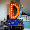 36" Marquee Letter Lights - 36” Letter D Lighted Vintage Marquee Letters (Rustic)