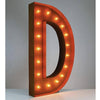 36" Marquee Letter Lights - 36” Letter D Lighted Vintage Marquee Letters (Rustic)