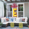 36" Marquee Letter Lights - 36” Letter E Lighted Vintage Marquee Letters (Rustic)