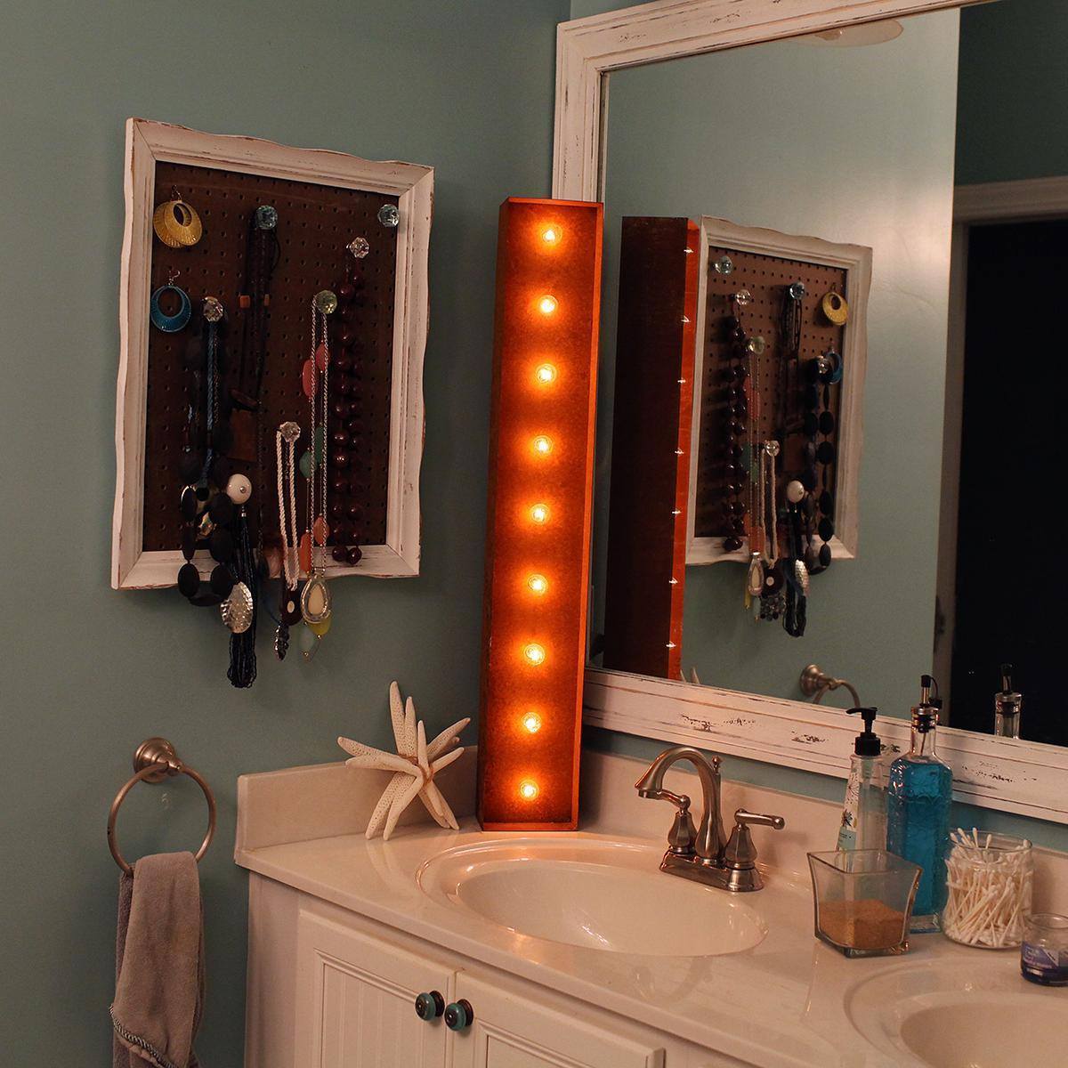 36" Marquee Letter Lights - 36” Letter I Lighted Vintage Marquee Letters (Rustic)