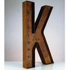 36" Marquee Letter Lights - 36” Letter K Lighted Vintage Marquee Letters (Rustic)