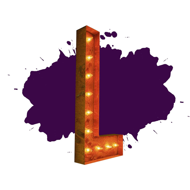 24” Letter L Lighted Vintage Marquee Letters (Modern Font/Rustic) - Buy ...