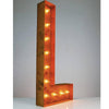 36" Marquee Letter Lights - 36” Letter L Lighted Vintage Marquee Letters (Rustic)