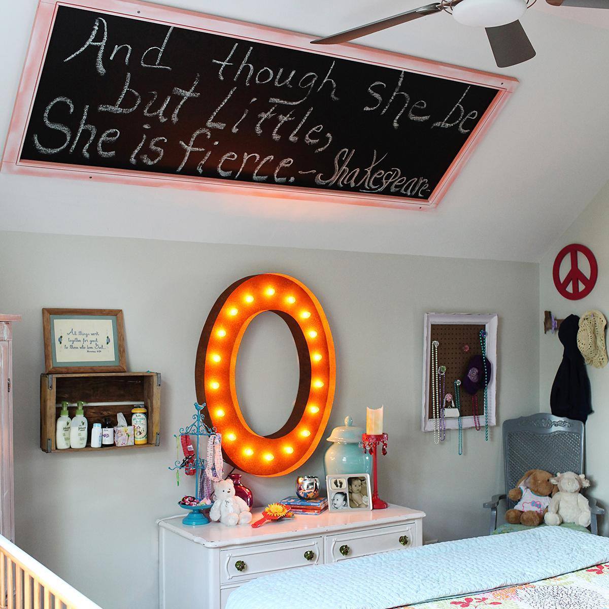 36" Marquee Letter Lights - 36” Letter O Lighted Vintage Marquee Letters (Rustic)