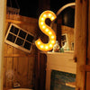 36" Marquee Letter Lights - 36” Letter S Lighted Vintage Marquee Letters (Rustic)