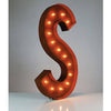 36" Marquee Letter Lights - 36” Letter S Lighted Vintage Marquee Letters (Rustic)