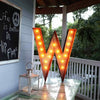 36” Letter W Lighted Vintage Marquee Letters (Rustic)