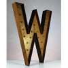 36" Marquee Letter Lights - 36” Letter W Lighted Vintage Marquee Letters (Rustic)
