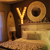 36" Marquee Letter Lights - 36” Letter Y Lighted Vintage Marquee Letters (Rustic)